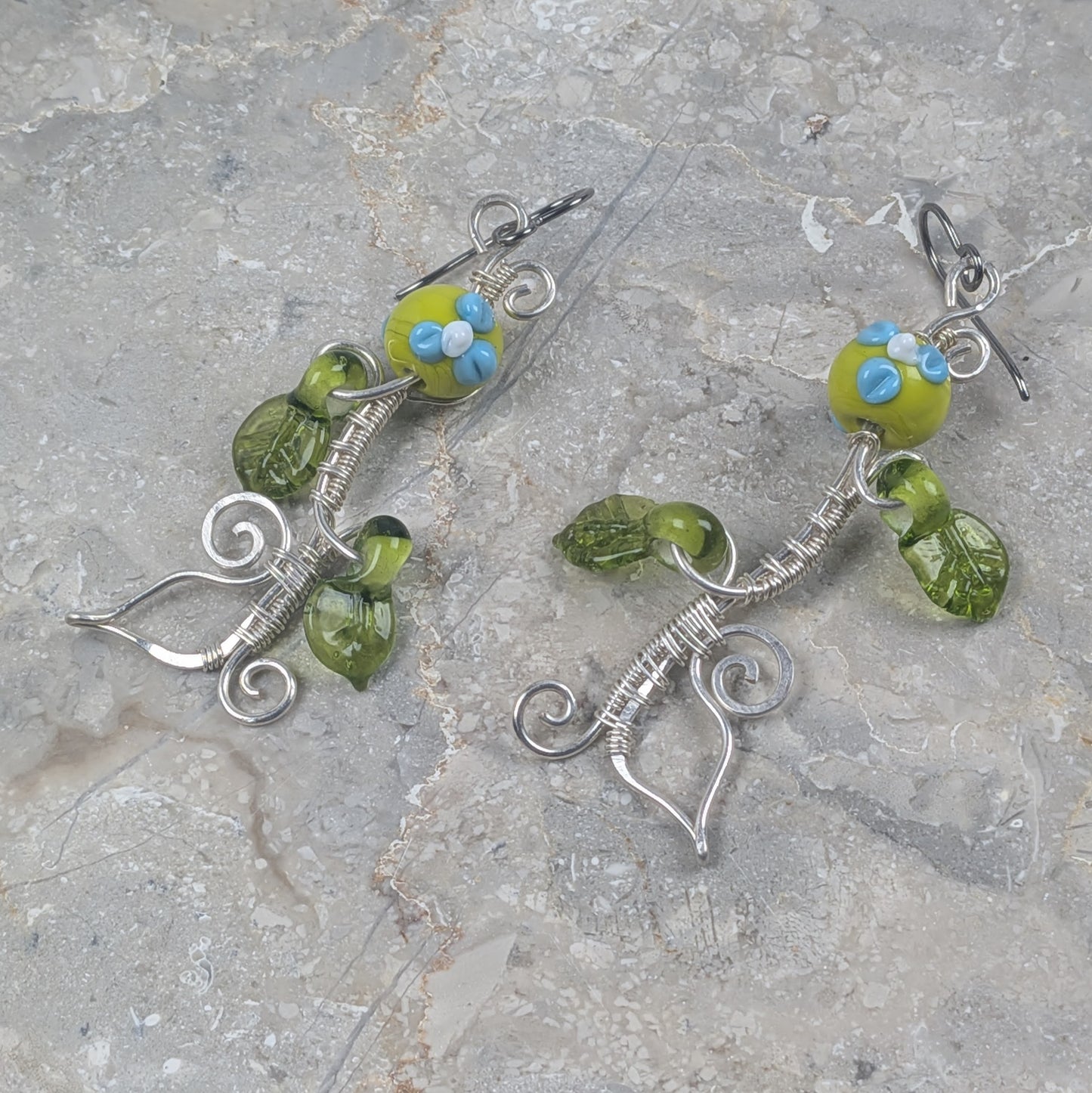 Green Leaf Ivy Earrings