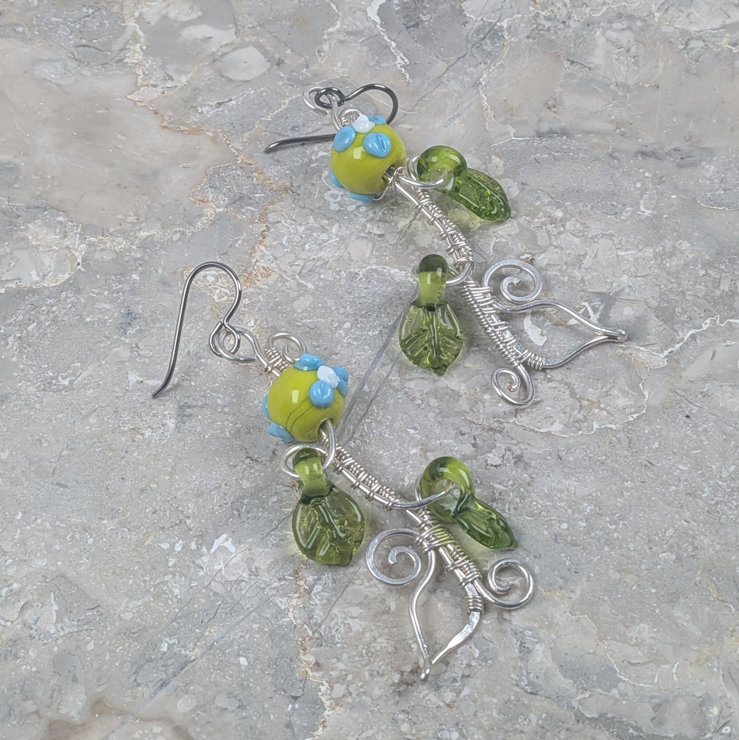 Green Leaf Ivy Earrings