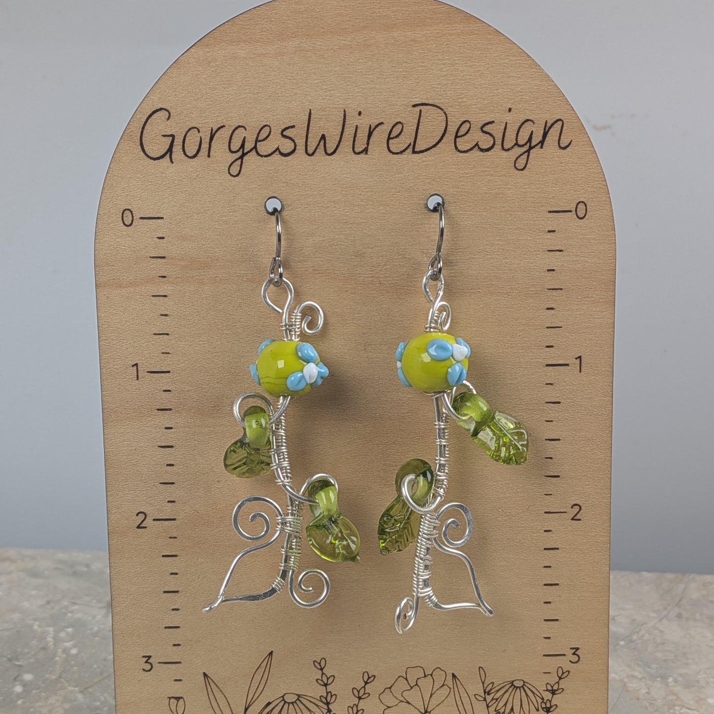 Green Leaf Ivy Earrings